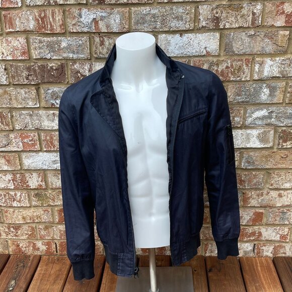 Rag & Bone Men's Black Nylon Bomber Full Zip & Zipper Pockets Jacket Size S - Picture 2 of 6